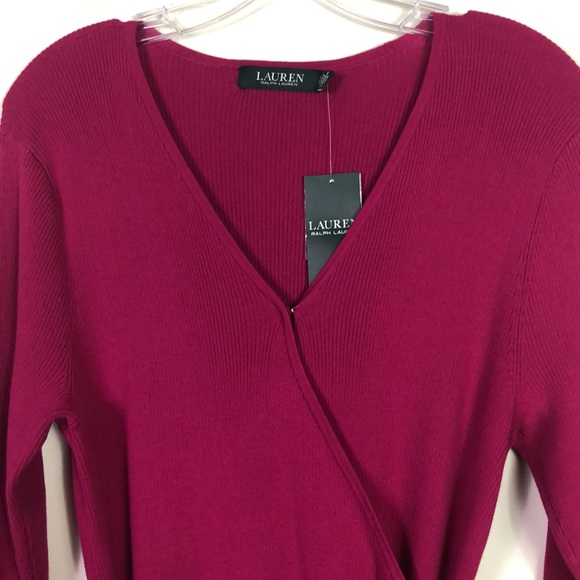 💲SOLD 💲SOLD RALP LAUREN NWT Plum knit dress, belt, Size: XL - Picture 11 of 11
